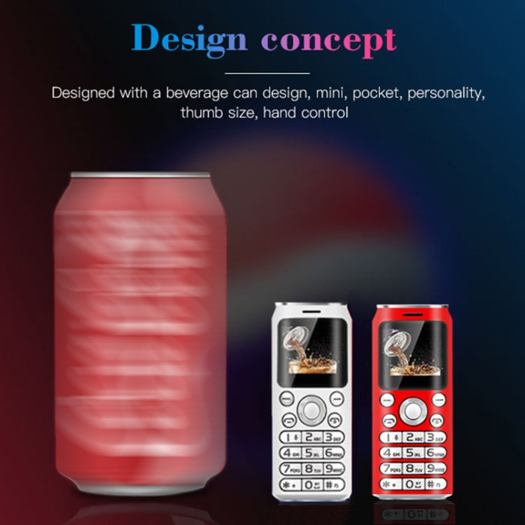 Téléphone portable Satrend K8 Mini, 1,0 pouce, écouteur Bluetooth mains libres, musique MP3, double SIM, réseau : 2G (blanc)