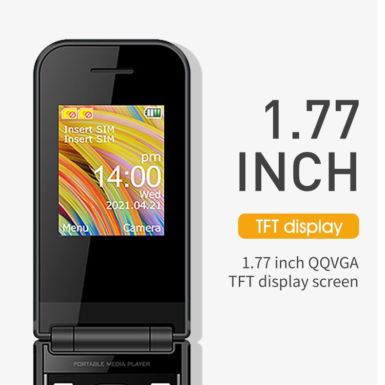 UNIWA F2720 Flip Phone, 1.77 inch, SC6531E, Support Bluetooth, FM, GSM, Dual SIM(Red)
