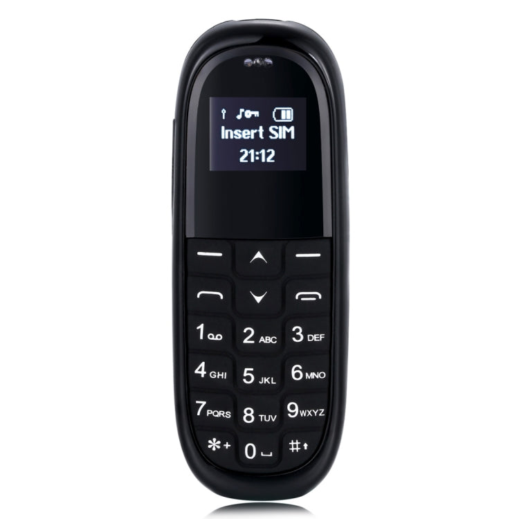 Téléphone portable AIEK KK1 Mini, clavier anglais, casque Bluetooth mains libres, MTK6261DA, anti-perte, carte SIM unique, réseau : 2G (noir)