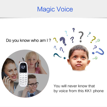Téléphone portable AIEK KK1 Mini, clavier anglais, casque Bluetooth mains libres, MTK6261DA, anti-perte, carte SIM unique, réseau : 2G (noir)