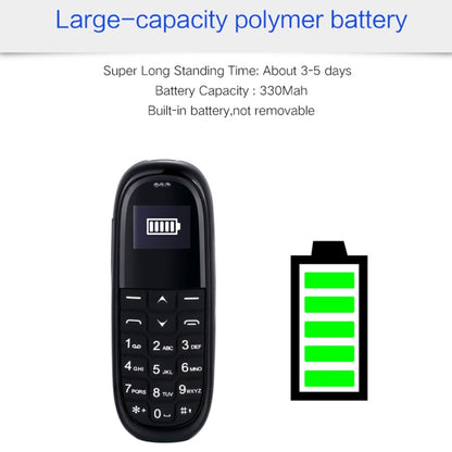 Téléphone portable AIEK KK1 Mini, clavier anglais, casque Bluetooth mains libres, MTK6261DA, anti-perte, carte SIM unique, réseau : 2G (noir)