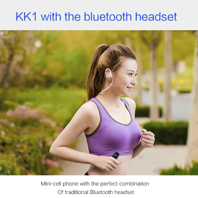 Téléphone portable AIEK KK1 Mini, clavier anglais, casque Bluetooth mains libres, MTK6261DA, anti-perte, carte SIM unique, réseau : 2G (noir)