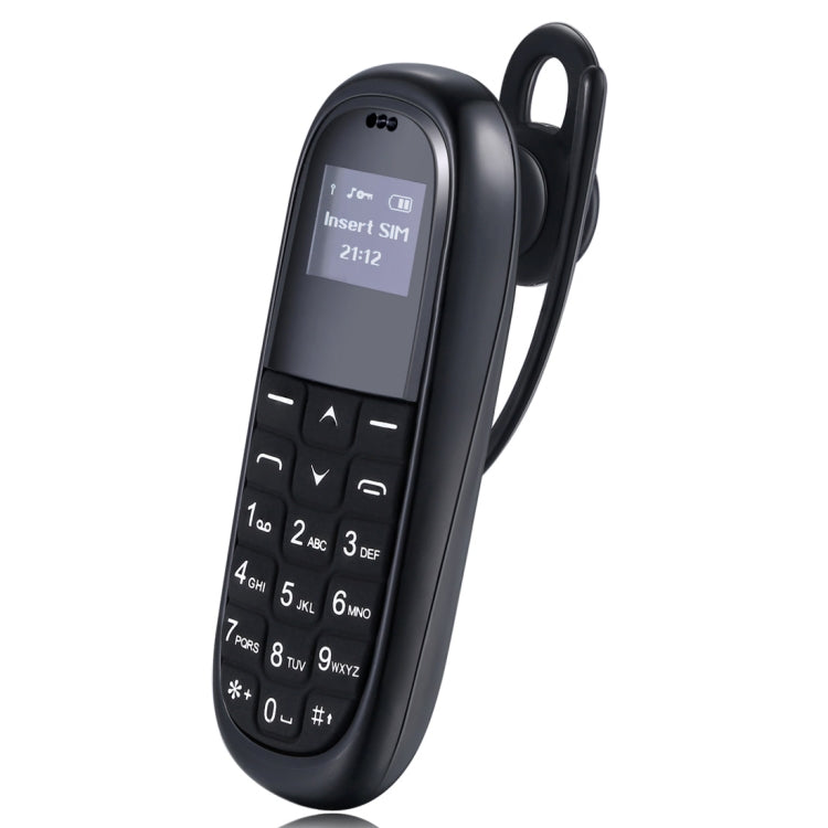 Téléphone portable AIEK KK1 Mini, clavier anglais, casque Bluetooth mains libres, MTK6261DA, anti-perte, carte SIM unique, réseau : 2G (noir)