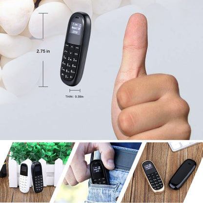 Téléphone portable AIEK KK1 Mini, clavier anglais, casque Bluetooth mains libres, MTK6261DA, anti-perte, carte SIM unique, réseau : 2G (noir)