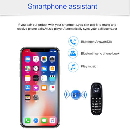 Téléphone portable AIEK KK1 Mini, clavier anglais, casque Bluetooth mains libres, MTK6261DA, anti-perte, carte SIM unique, réseau : 2G (noir)
