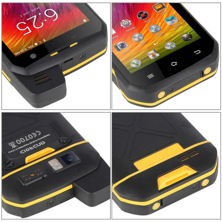 UNIWA B6000 PTT Walkie Talkie Rugged Phone, 4GB+64GB, IP68 Waterproof Dustproof Shockproof, 5000mAh Battery, 4.7 inch Android 9.0 MTK6762 Octa Core up to 2.0GHz, Network: 4G, NFC, OTG (Yellow)