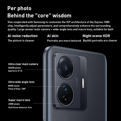 vivo S15e 5G, 50MP Camera, 8GB+128GB, Triple Back Cameras, Srceen Fingerprint Identification, 4700mAh Battery, 6.44 inch Android 11.0 OriginOS Ocean Exynos 1080 Octa Core up to 2.8GHz, OTG, NFC, Network: 5G (Gold)
