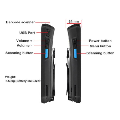 UNIWA S9000 Scanner Terminal Rugged Phone, 2GB+16GB, Waterproof Dustproof Shockproof, 4800mAh Battery, 5.0 inch Android 9.0 MTK6761 Quad Core up to 2.0GHz, Network: 4G(Black)