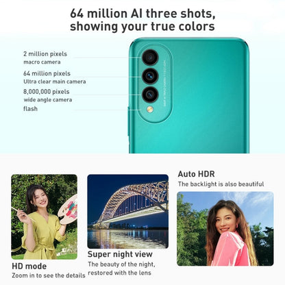 HUAWEI nova 10z 128GB CHA-AL80, 64MP Cameras, China Version, Triple Back Cameras, Side Fingerprint Identification, 6.6 inch HarmonyOS 2.0 Octa Core, Network: 4G, OTG, Not Support Google Play(Green)