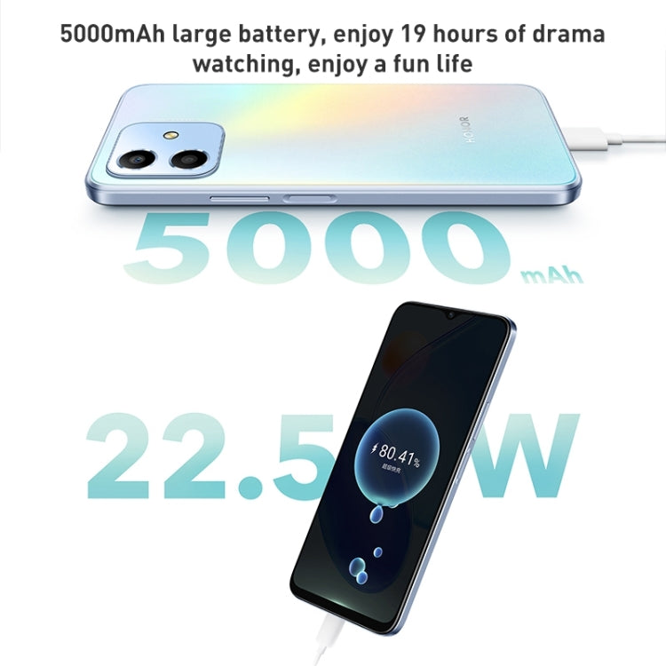 Honor Play6C 5G VNE-AN40, 6GB+128GB, China Version, Dual Back Cameras, Side Fingerprint Identification, 5000mAh Battery, 6.5 inch Magic UI 5.0 (Android R) Qualcomm Snapdragon 480 Plus Octa Core up to 2.2GHz, Network: 5G, Not Support Google Play(Blue)