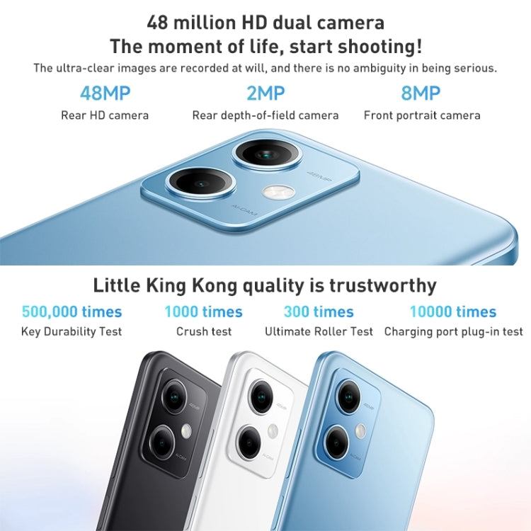 Xiaomi Redmi Note 12 5G, 48MP Camera, 8GB+256GB, Dual Back Cameras, 5000mAh Battery, Side Fingerprint Identification, 6.67 inch MIUI 13 Qualcomm Snapdragon 4 Gen1 Octa Core up to 2.0GHz, Network: 5G, Dual SIM, IR, Not Support Google Play(Black)