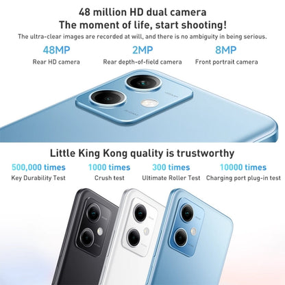 Xiaomi Redmi Note 12 5G, 48MP Camera, 8GB+256GB, Dual Back Cameras, 5000mAh Battery, Side Fingerprint Identification, 6.67 inch MIUI 13 Qualcomm Snapdragon 4 Gen1 Octa Core up to 2.0GHz, Network: 5G, Dual SIM, IR, Not Support Google Play(Black)