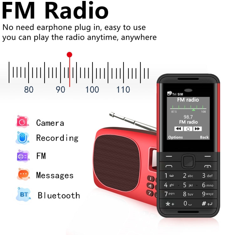 Téléphone portable mini SERVO BM5310, clavier russe, écran de 1,33 pouce, MTK6261D, 21 touches, prend en charge le Bluetooth, la radio FM, l'effet sonore magique, l'enregistrement automatique des appels, le GSM, Triple SIM (noir+vert)