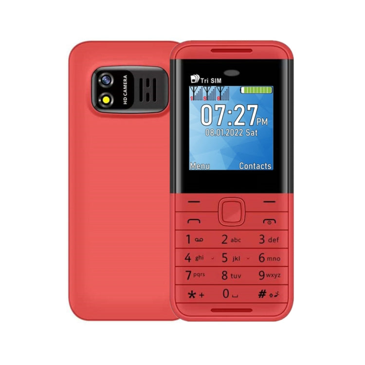 Mini téléphone portable SERVO BM5310, clavier anglais, 1,33 pouce, MTK6261D, 21 touches, prend en charge le Bluetooth, la radio FM, le son magique, l'enregistrement automatique des appels, GSM, Triple SIM (Rouge)