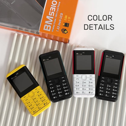 SERVO BM5310 Mini Mobile Phone, English Key, 1.33 inch, MTK6261D, 21 Keys, Support Bluetooth, FM, Magic Sound, Auto Call Record, GSM, Triple SIM (Yellow)