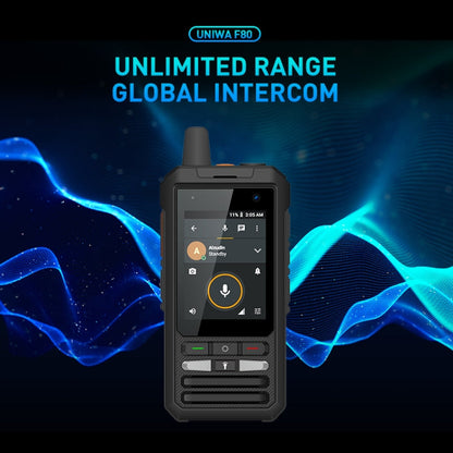 UNIWA F80S Talkie-walkie, Téléphone robuste, 1 Go+8 Go, Étanche anti-poussière antichoc, Batterie 5300 mAh, Écran 2,4 pouces Android 10 Spreadtrum SL8541E Quad Core jusqu'à 1,4 GHz, Réseau : 4G, Double SIM, PoC, SOS (Noir)