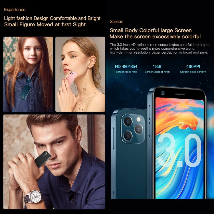 SOYES XS12 Pro, 2GB+16GB, 3.0 inch Android 10.0 MTK6750 Octa Core, Bluetooth, WiFi, OTG, Network: 4G, Dual SIM, Support Google Play (Blue)