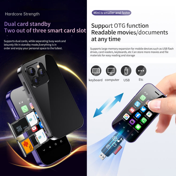 SOYES 14 Pro, 3GB+32GB, Face Recognition, 3.0 inch Android 9.0 MTK6739CW Quad Core up to 1.28GHz, OTG, Network: 4G, Dual SIM, Support Google Play (Black)