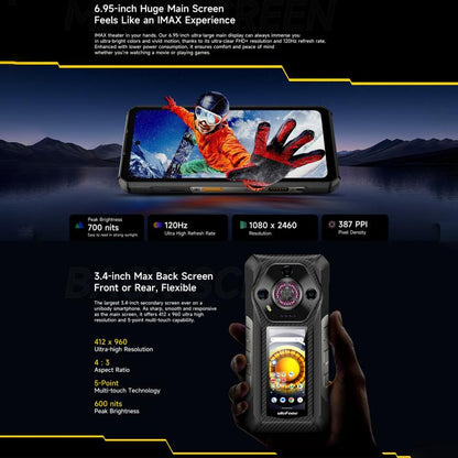 [HK Warehouse] Ulefone Armor 21 IP68/IP69K Rugged Phone, Night Vision, 8GB+256GB, Face ID & Fingerprint Identification, 6.58 inch Android 15 MediaTek Helio G99 Octa Core up to 2.2GHz, Network: 4G, OTG, NFC, Global Version with Google Play (Black)