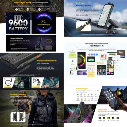 [HK Warehouse] Ulefone Armor 21 IP68/IP69K Rugged Phone, Night Vision, 8GB+256GB, Face ID & Fingerprint Identification, 6.58 inch Android 15 MediaTek Helio G99 Octa Core up to 2.2GHz, Network: 4G, OTG, NFC, Global Version with Google Play (Black)