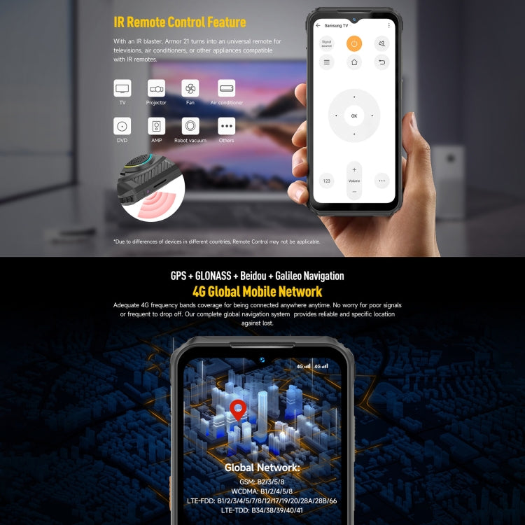 [HK Warehouse] Ulefone Armor 21 IP68/IP69K Rugged Phone, Night Vision, 8GB+256GB, Face ID & Fingerprint Identification, 6.58 inch Android 15 MediaTek Helio G99 Octa Core up to 2.2GHz, Network: 4G, OTG, NFC, Global Version with Google Play (Black)