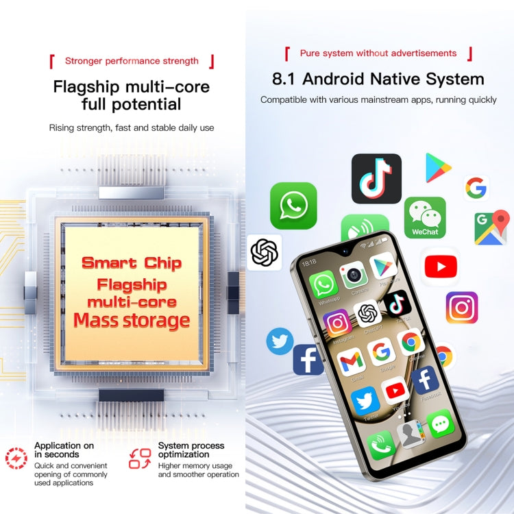 SOYES XS18 Pro Max, 2 Go+16 Go, Face ID, 4,3 pouces Android 8.1 MTK6737A Quad Core, Réseau : 4G, OTG, Double SIM (Gris)