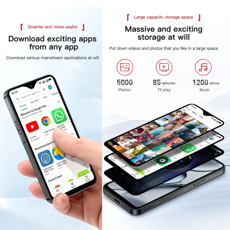 SOYES XS18 Pro Max, 2 Go+16 Go, Face ID, 4,3 pouces Android 8.1 MTK6737A Quad Core, Réseau : 4G, OTG, Double SIM (Gris)