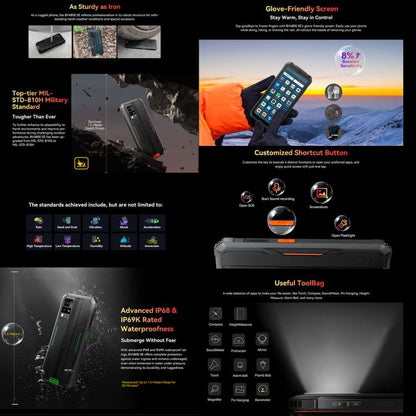 [HK Warehouse] Blackview BV4800 SE Rugged Phone, 4GB+64GB, 6.56 inch Android 15 UMS9320E T615 Octa Core, Network: 4G, OTG, NFC (Green)