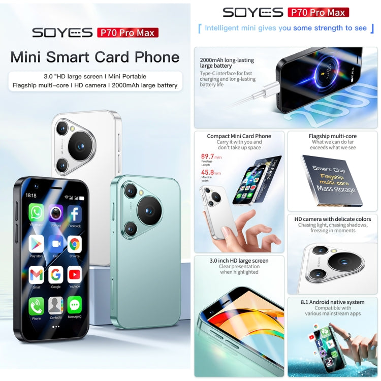 SOYES P70 Pro Max, 1GB+16GB, 3.0 inch Android 8.1 MTK6580 Quad Core, Network: 3G, Dual SIM (Green)