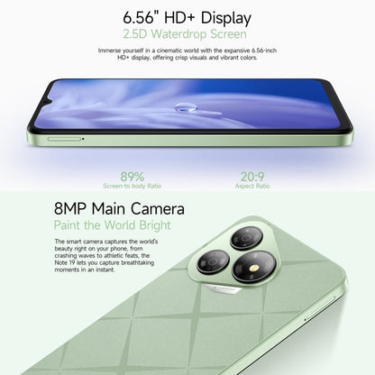 [HK Warehouse] Ulefone Note 19, 3GB+64GB, Face ID & Side Fingerprint, 6.56 inch Android 14 Go Unisoc T603 Octa Core, Network: 4G, Dual SIM, OTG (Black)