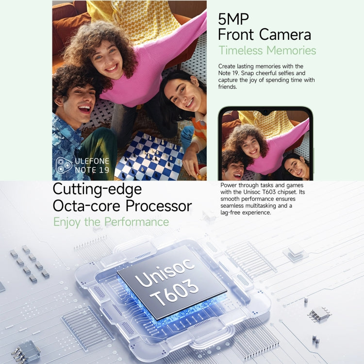 [HK Warehouse] Ulefone Note 19, 3GB+64GB, Face ID & Side Fingerprint, 6.56 inch Android 14 Go Unisoc T603 Octa Core, Network: 4G, Dual SIM, OTG (Black)