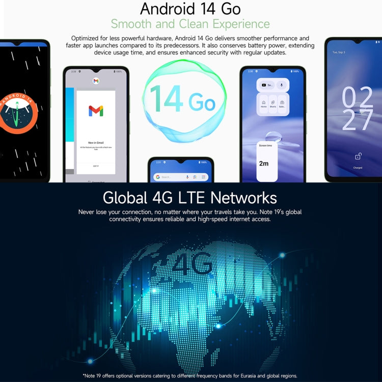 [HK Warehouse] Ulefone Note 19, 3GB+64GB, Face ID & Side Fingerprint, 6.56 inch Android 14 Go Unisoc T603 Octa Core, Network: 4G, Dual SIM, OTG (Black)