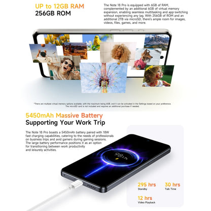 [HK Warehouse] Ulefone Note 18 Pro, 6GB+256GB, Face ID & Side Fingerprint, 6.78 inch Android 14 MediaTek Helio G91 MTK6769 Octa Core, Network: 4G, Dual SIM, OTG, NFC (Titanium Gray)