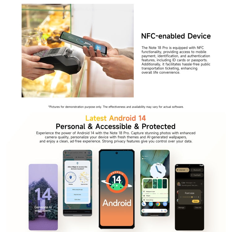 [HK Warehouse] Ulefone Note 18 Pro, 6GB+256GB, Face ID & Side Fingerprint, 6.78 inch Android 14 MediaTek Helio G91 MTK6769 Octa Core, Network: 4G, Dual SIM, OTG, NFC (Titanium Gray)