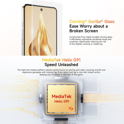 [HK Warehouse] Ulefone Note 18 Pro, 6GB+256GB, Face ID & Side Fingerprint, 6.78 inch Android 14 MediaTek Helio G91 MTK6769 Octa Core, Network: 4G, Dual SIM, OTG, NFC (Moonlit White)