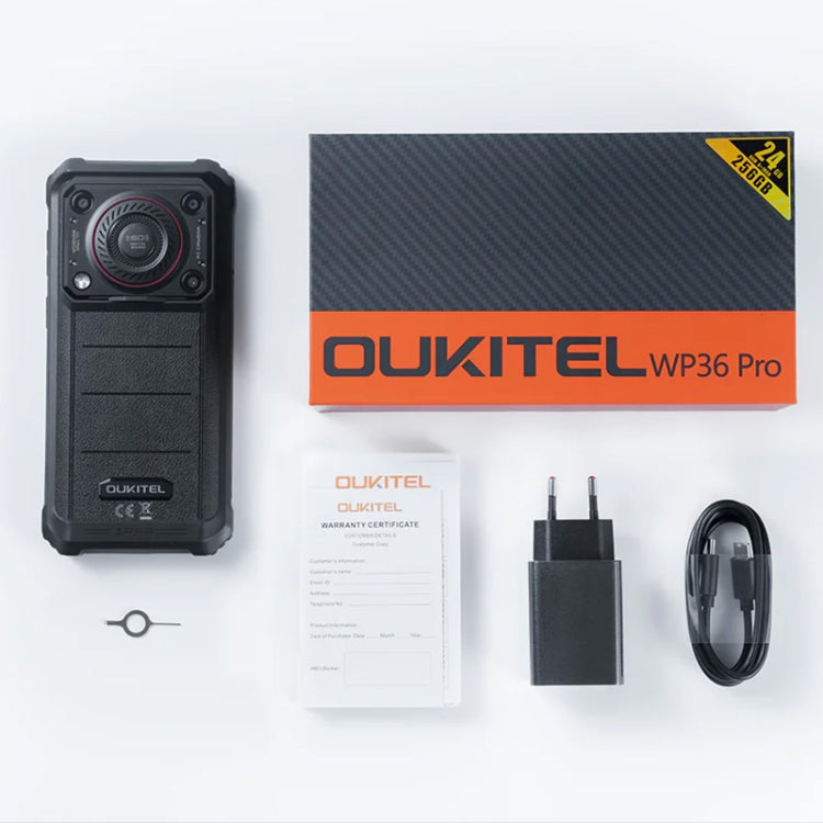 [HK Warehouse] Oukitel WP36 Pro, 6GB+256GB, IP68/IP69K, Fingerprint Identification, 10600mAh, 6.52 inch MediaTek MT8788 Octa Core, NFC, OTG, Network: 4G (Black)