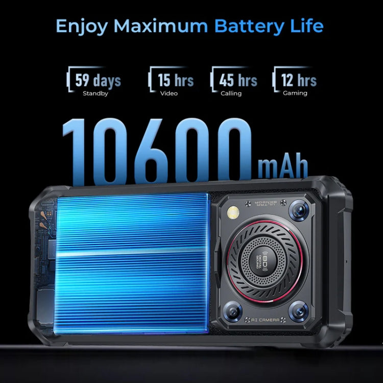 [HK Warehouse] Oukitel WP36 Pro, 6GB+256GB, IP68/IP69K, Fingerprint Identification, 10600mAh, 6.52 inch MediaTek MT8788 Octa Core, NFC, OTG, Network: 4G (Black)