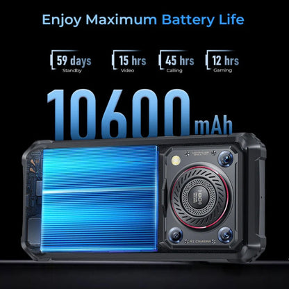 [HK Warehouse] Oukitel WP36 Pro, 6GB+256GB, IP68/IP69K, Fingerprint Identification, 10600mAh, 6.52 inch MediaTek MT8788 Octa Core, NFC, OTG, Network: 4G (Black)