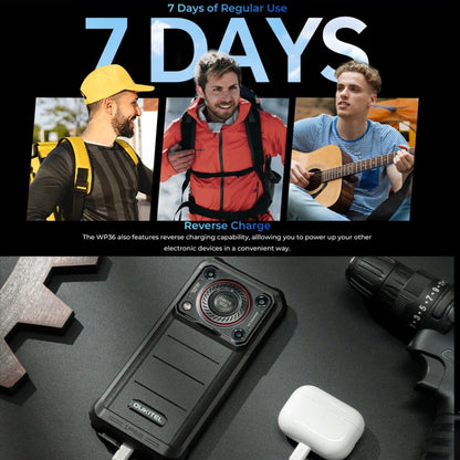 [HK Warehouse] Oukitel WP36 Pro, 6GB+256GB, IP68/IP69K, Fingerprint Identification, 10600mAh, 6.52 inch MediaTek MT8788 Octa Core, NFC, OTG, Network: 4G (Black)