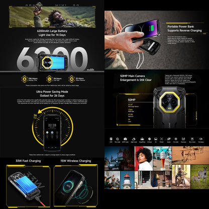 [HK Warehouse] Ulefone Armor Mini 20, Night Vision, 8GB+256GB, IP68/IP69K Rugged Phone, 4.7 inch Android 14 MediaTek Helio G99 Octa Core, Network: 4G, NFC, OTG (Black)