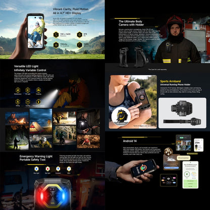 [HK Warehouse] Ulefone Armor Mini 20, Night Vision, 8GB+256GB, IP68/IP69K Rugged Phone, 4.7 inch Android 14 MediaTek Helio G99 Octa Core, Network: 4G, NFC, OTG (Black)