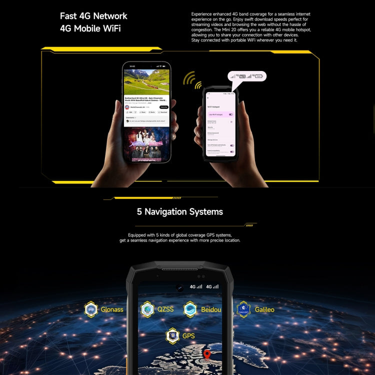 [HK Warehouse] Ulefone Armor Mini 20, Night Vision, 8GB+256GB, IP68/IP69K Rugged Phone, 4.7 inch Android 14 MediaTek Helio G99 Octa Core, Network: 4G, NFC, OTG (Black)