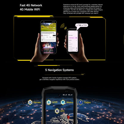 [HK Warehouse] Ulefone Armor Mini 20, Night Vision, 8GB+256GB, IP68/IP69K Rugged Phone, 4.7 inch Android 14 MediaTek Helio G99 Octa Core, Network: 4G, NFC, OTG (Black)