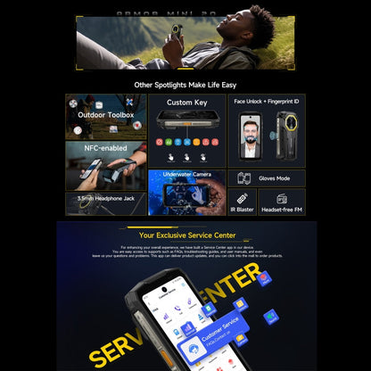 [HK Warehouse] Ulefone Armor Mini 20, Night Vision, 8GB+256GB, IP68/IP69K Rugged Phone, 4.7 inch Android 14 MediaTek Helio G99 Octa Core, Network: 4G, NFC, OTG (Black)