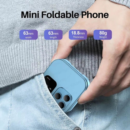 SERVO i16 Pro Mini Flip Phone, 1.77 inch, MTK6261D, 23 Keys, Support Bluetooth, FM, Magic Sound, Quick Dial, GSM, Dual SIM (Purple)