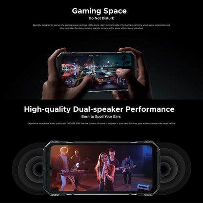 [HK Warehouse] DOOGEE S118 Rugged Phone, 12GB+512GB, 6.58 inch Android 14 MediaTek Helio G99 Octa Core, Network: 4G, OTG, NFC (Black Green)