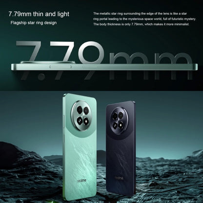 Realme 13, 12 Go + 512 Go, identification latérale par empreinte digitale, 6,72 pouces Realme UI 5.0 Dimensity 6300 5G Octa Core, réseau : 5G (noir)