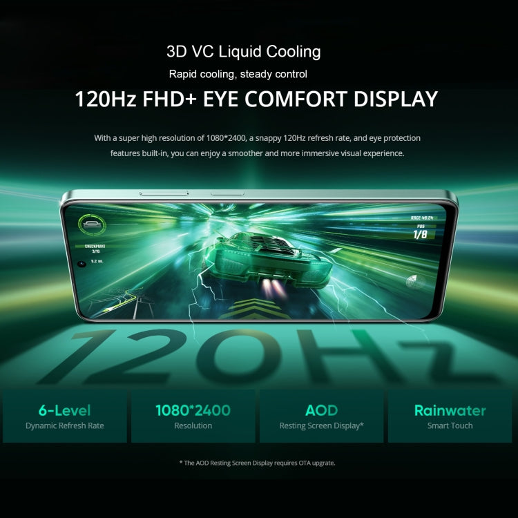 Realme 13, 12 Go+512 Go, Identification latérale par empreinte digitale, 6,72 pouces Realme UI 5.0 Dimensity 6300 5G Octa Core, Réseau : 5G (Vert)