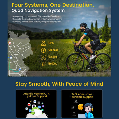 [HK Warehouse] Blackview BV6200 Plus, 8GB+128GB, IP68/IP69K/MIL-STD-810H, 6.56 inch Android 14 Unisoc UMS9230 T606 Octa Core, Network: 4G, OTG, NFC (Black)