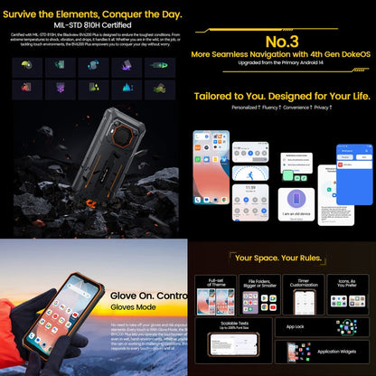 [HK Warehouse] Blackview BV6200 Plus, 8GB+128GB, IP68/IP69K/MIL-STD-810H, 6.56 inch Android 14 Unisoc UMS9230 T606 Octa Core, Network: 4G, OTG, NFC  (Green)